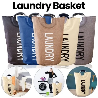 Wäschebeutel Waschen Kleidung Mülleimer Korb Klappbar Geschenkkorb Mit Griff - Bild 1 von 4