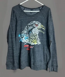 OBEY Woman’s Animal Instinct Heather Onyx Triple Thread Sweatshirt Sz XL - Picture 1 of 4