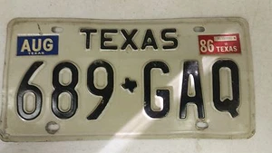 1986 TEXAS License Plate 689-GAQ - Picture 1 of 1