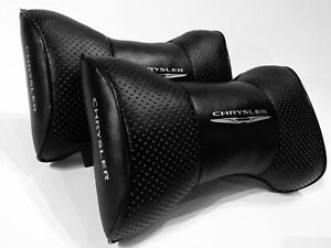2pc Car Seat Headrest Pillow Best Neckrest Fashion Cushion PU Leather Quality