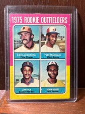 1975 Topps Mini Rookie Outfielders - Dave Augustine/Pepe Mangual/Jim Rice/John
