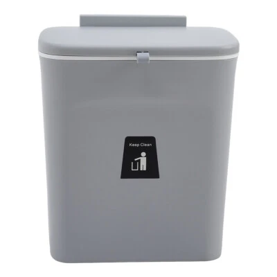 Wall Mounted Waste Bin Kitchen Cabinet Door Cupboard Hanging Trash Can Lid Cover - Image 1 of 4