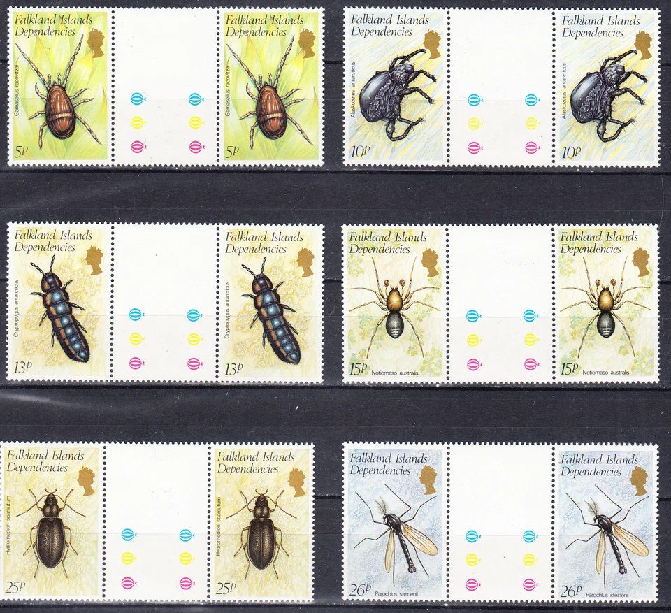 W FAKLAND ISLANDS 1L66-1L74 GP INSECTS GUTTER PAIRS - Image 1 of 1