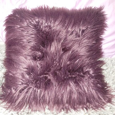 Better Homes And Garden Furry Throw Pillow 18x18 Inch Purple Fuzzy - Image 1 of 4