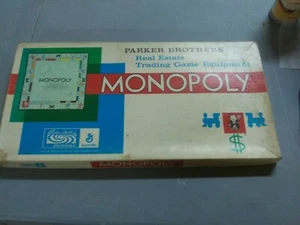 Vintage 1960s-70s Monopoly Parker Brothers Real Estate Trading Game Equipment - Picture 1 of 2