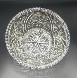 Anchor Hocking Stars & Bars Salad Bowl 10.5" Vintage USA-Made Pressed Glass - Picture 1 of 6