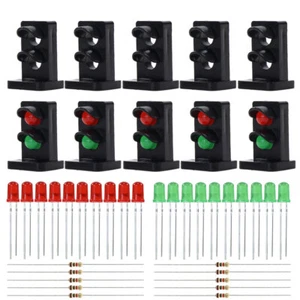 10 juegos de caras de objetivo con LED rojos verdes para señal enana ferroviaria a escala de O JTD25 - Imagen 1 de 5