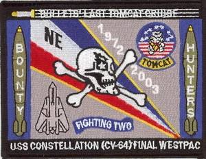 PATCH USN F-14 TOMCAT VF-2 BOUNTY HUNTERS USS CONSTELLATION CV-64 FINAL WESTPAC - Bild 1 von 1