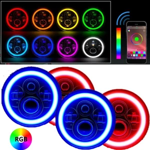 4X 5.75" DOT LED Headlights Hi/Lo Beam RGB Ring for 1965-75 Oldsmobile Delta 88 - Picture 1 of 12