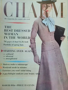 1956 vintage Charm fashion Magazine front cover only pretty woman suit hat - Picture 1 of 1