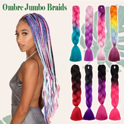 Rainbow Braids Extensions Jumbo Braids Rasta capelli sintetici capelli intrecciati capelli intrecciati - Immagine 1 di 4