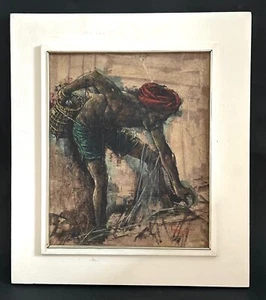 PRAYAT PONGDAM (Thailand 1934-2014) Framed Acrylic Painting on Bark & Board #2 - Picture 1 of 8