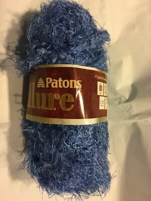 LAPIS BLUE patons ALLURE CRAFT KNITTING weaving DESIGNER YARN FIBER ART 50G - Image 1 of 3