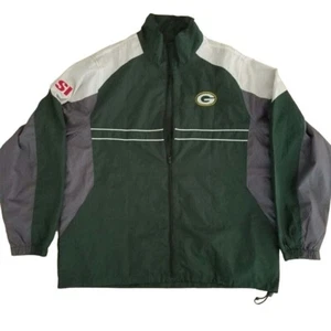 Chaqueta cortavientos Green Bay Packers Dunbrooke para hombre talla L NFL cremallera completa - Imagen 1 de 4