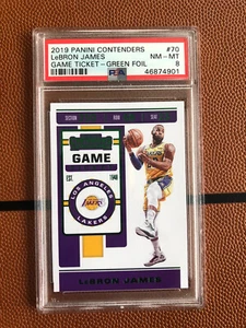 2019 Panini Contenders LeBron James Green Foil Game Ticket PSA 8  Nm-mt #70 - Picture 1 of 2