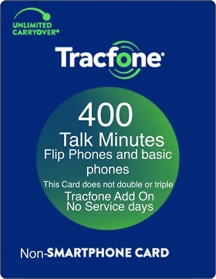 TracFone 400 Minutes Prepaid Add On Refill Card, for Flip Phones & Basic Phones - Image 1 of 3