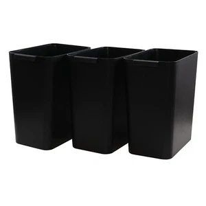 4.5 Gallon Plastic Wastebasket Black Trash Can Small Garbage Can, 3 Packs - Picture 1 of 8