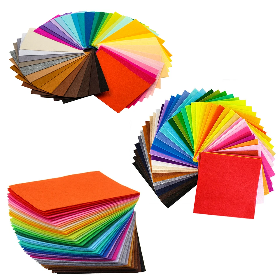 TRIXES 40 Felt Fabric Sheets *All Sizes* NEW Craft Sewing Fabric Assorted Colour - Image 1 of 4