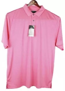 New Men's XL PGA Tour Pro Series Pink Carnation Stretch Wicking Golf Polo Shirt - Picture 1 of 6