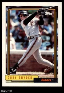 1992 Topps Traded #107 Cory Snyder T Giants 8 - NM/MT - Picture 1 of 2