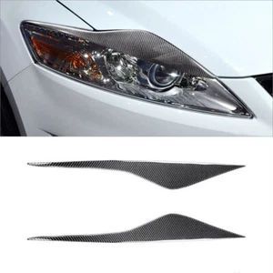 Carbon Fiber Headlight Eyelids Eyebrows Cover Trim For Ford Mondeo MK4 2007-13 - Picture 1 of 12