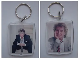 Rod Stewart, Photo Keyring / bag tag, clear plastic, - Picture 1 of 3