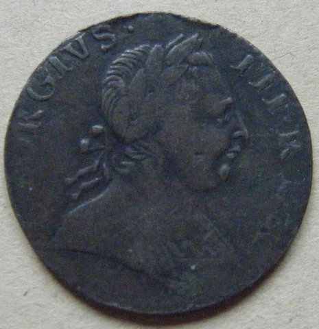 George III, colonial, non-regal or evasion halfpenny 1775, good portrait Cover
