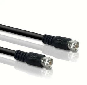 Philips 3 Fuß schwarzes Koaxialkabel RG6 F-Stecker - für Audio Video, Videorecorder, TV, Kabel - Bild 1 von 3