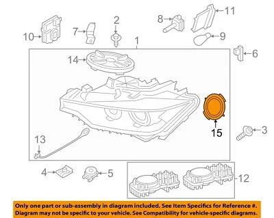 Componentes de farol BMW OEM 14-19 428i Gran Coupe - tampa de acesso esquerda 63117379845 - Imagem 1 de 2