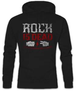 Rock is Dead Long Live II Sudadera con Capucha Divertida Tijeras Tijera Punk DJ MC - Imagen 1 de 1
