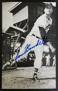 Vintage Lew Burdette Signed Baseball Photo Postcard Rare Autographed Braves - Picture 1 of 2