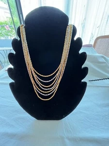 Vintage Trifari, two toned metallic necklace drop length 21 cm - Bild 1 von 3