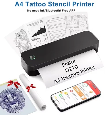 Thermodrucker A4 Tragbar Mobiler Drucker Bluetooth für Smartphones Laptop 300DPI - Bild 1 von 4