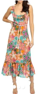 Zimmermann Lola Frill Picnic Midi Dress Size 1 AU10 US6 - Picture 1 of 7