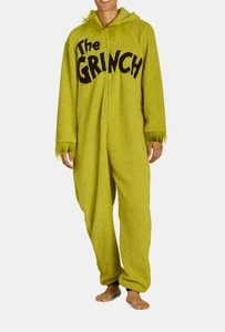 Dr. Seuss "The Grinch" Erwachsene Union Anzug Kostüm Schlafanzug mit Kapuze Gr. XL - Bild 1 von 4