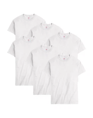 Hanes Men T-Shirt 6Pack Short Sleeve Tee Crewneck Midweight Essentials Authentic - Image 1 of 4