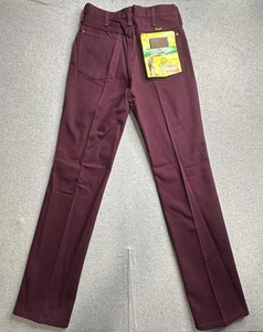 Vintage Wrangler Jeans Mens 29x34 Maroon Cowboy Cut Slim Fit Denim Made USA 90s - Picture 1 of 14