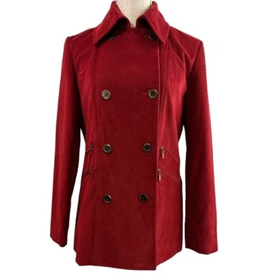 Abrigo Pana Pea Company Ellen Tracy Rojo Clásico Preppy Náutico Talla 4 Nuevo con Etiquetas Foto 1 de 4