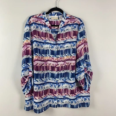 Camisa Alfred Dunner Abotonada Talla 18W Pintuck Roll Tab Manga Ligera Foto 1 de 4