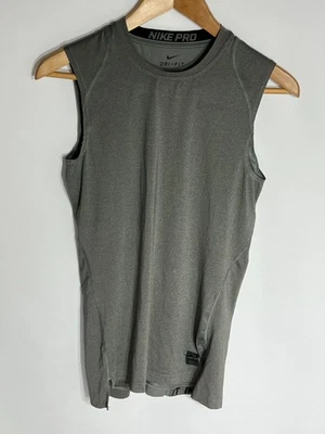 Camiseta sin mangas de entrenamiento Nike Pro Dri Fit compresión | Para hombre | Gris/Negro | Pequeña | Foto 1 de 4