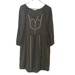 Anthropologie Edme & Esyllte Ribboned Peasant Dress Size M Green olive - Picture 1 of 9