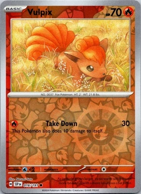 Vulpix Reverse Holo Common SV08: Surging Sparks 016/191 NM - Image 1 of 2