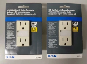 2 Total Eaton LED Nightlight w/ Duplex Receptacle (TR7734) - Picture 1 of 4