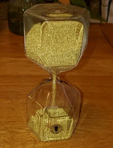 IKEA Hourglass Timer Hexagon Gold Beads/Sand Decorative Homeware 6" 1.5 mins - Picture 1 of 7