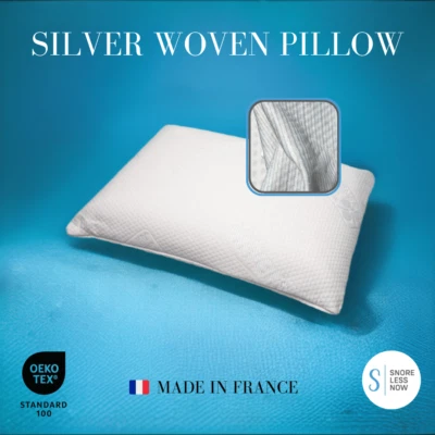 Almohada SilverSafe de espuma viscoelástica de lujo | Almohada tejida plateada | Hecha en Francia Foto 1 de 4