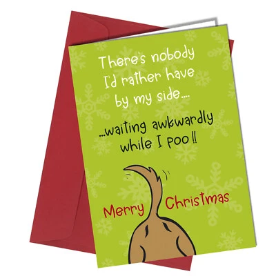 #1353 Love You More Than Walkies The Dog Tarjeta de Navidad Comedia Humor Divertido  Foto 1 de 2