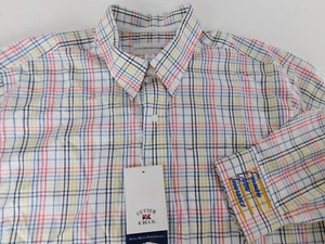 Cutter & Buck Mens Colorful Checkered Farmers Union Casual Shirt Large NEW - Picture 1 of 14