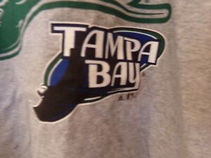 TAMPA BAY RAYS Authentic MLB "Throwback" Adidas Adult T-Shirt (XL) Gray $28 NWT