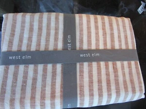 1 West Elm European Linen euro sham classic stripe melange terracotta New - Picture 1 of 2