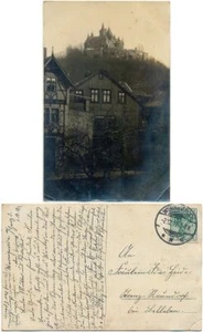 Cartolina Wernigerode 1912, case, sfondo castello, cartolina fotografica per Strenznaundorf - Foto 1 di 1